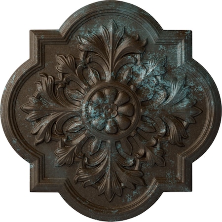 Ekena Millwork Bonetti Ceiling Medallion (Fits Canopies up to 5 1/8"), 20"OD x 1 3/4"P, Bronze Blue Patina CM20BOBBS